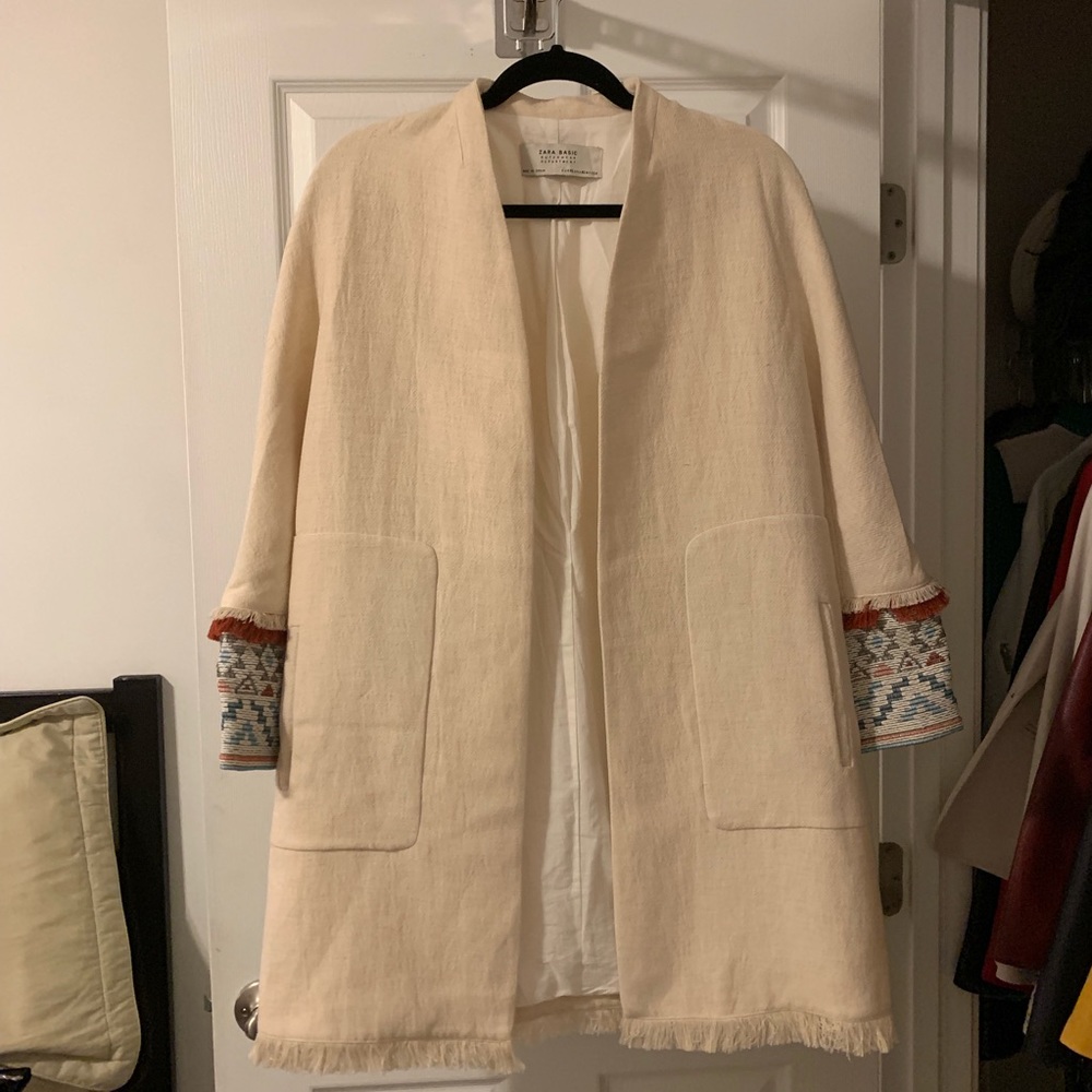 Zara Embroidered Coat XS